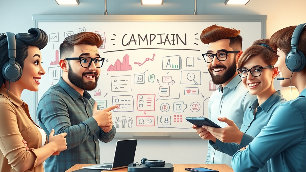 innovative digital marketing team brainstorming campaign ideas at a whiteboard - online marketing tips for tech companies