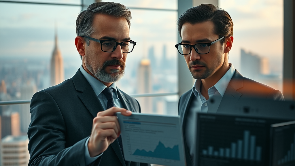 SEO services for tech companies NY business leaders examining digital analytics NYC office