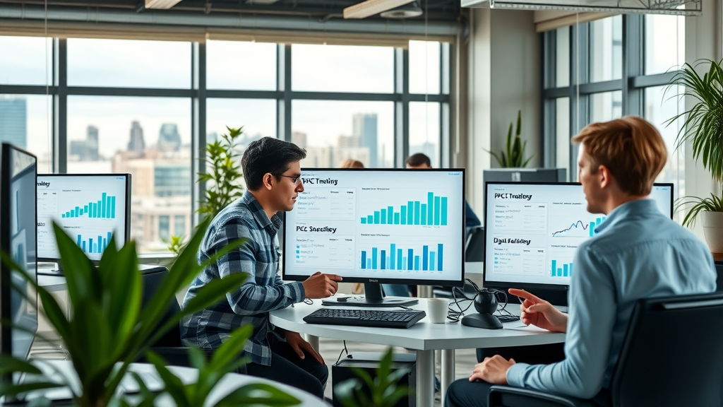 Seattle marketers analyzing PPC trend data for digital advertising success
