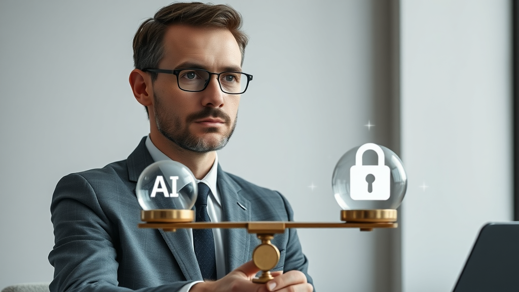 business advisor weighs AI ethics and privacy for responsible personalized marketing with AI