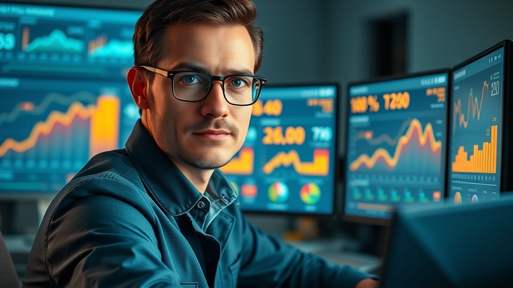 analytical PPC specialist managing paid advertising for small tech business, ad campaign dashboards