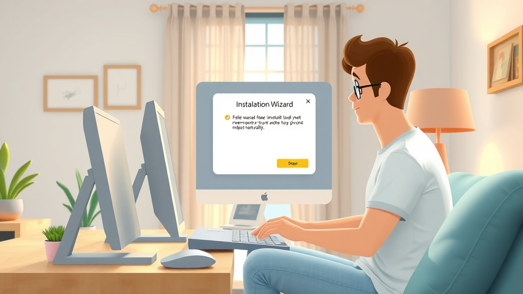 step-by-step computer setup maintenance program installation animated flowchart home environment