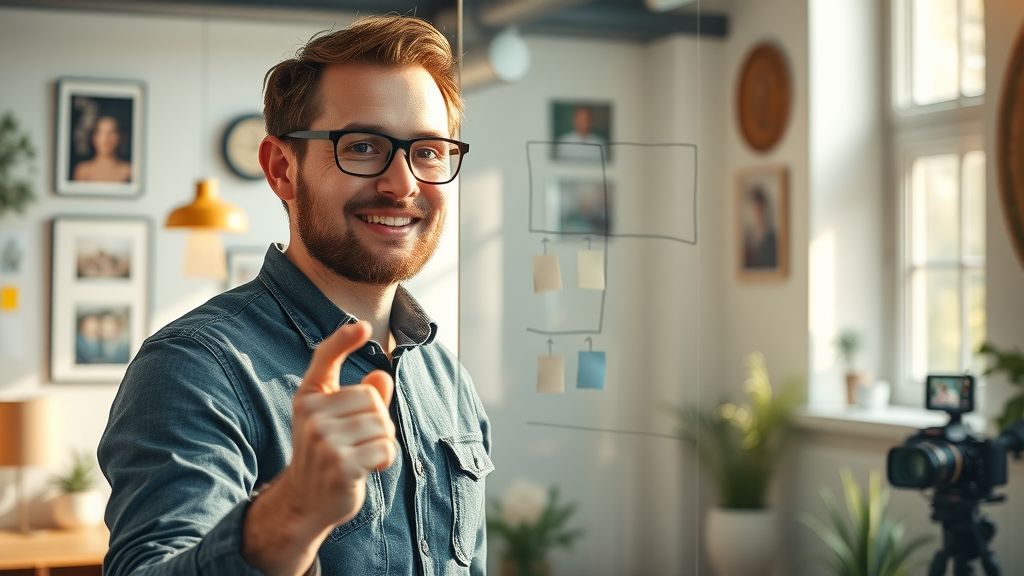 entrepreneur mapping out video shorts strategy for sustainable growth