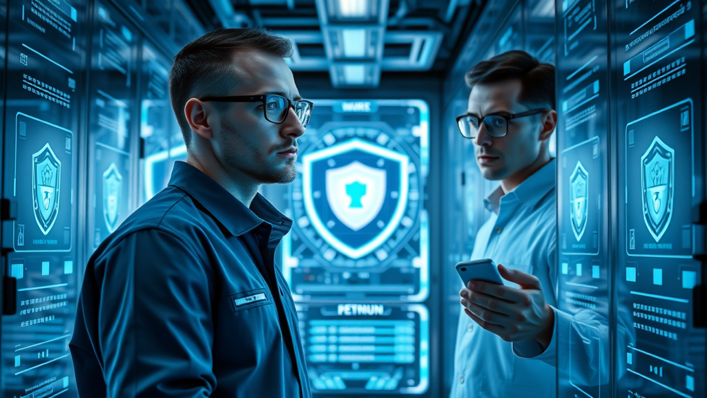 Secure AI data center protecting data privacy with advanced encryption for digital marketing