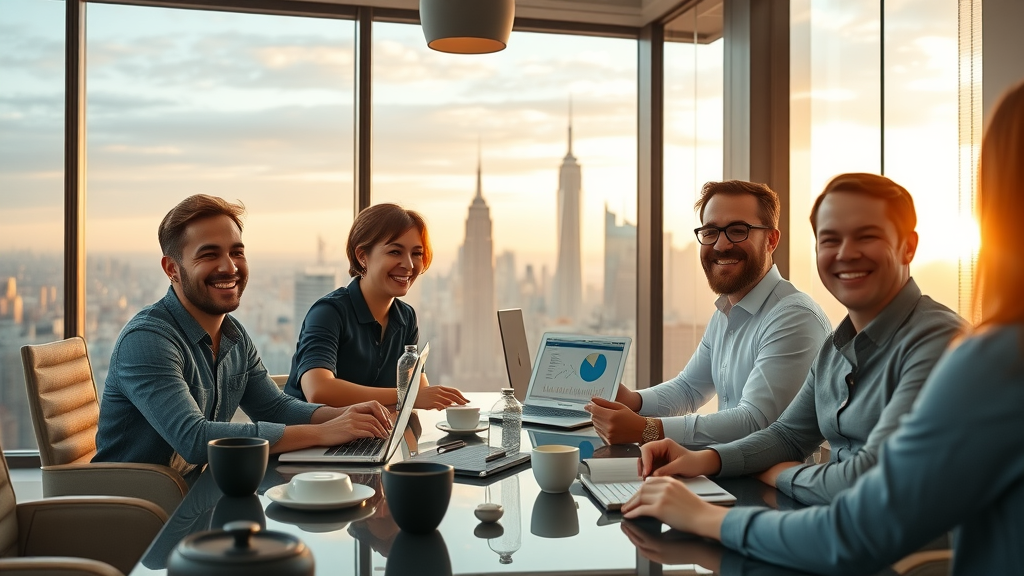 NYC tech founders celebrating SEO results - local SEO for New York tech businesses