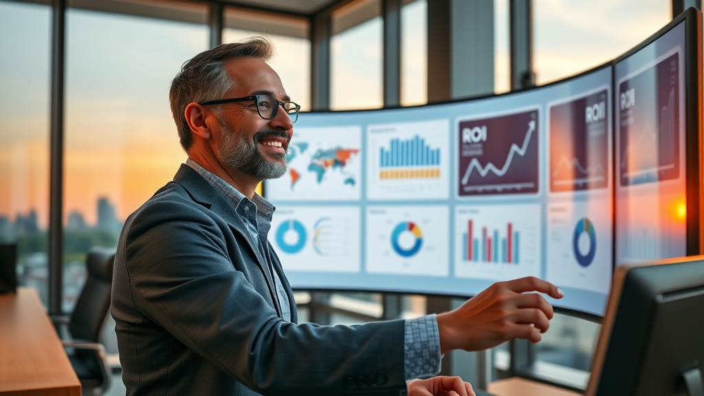 analyst reviewing ROI from predictive analytics in sales forecasting