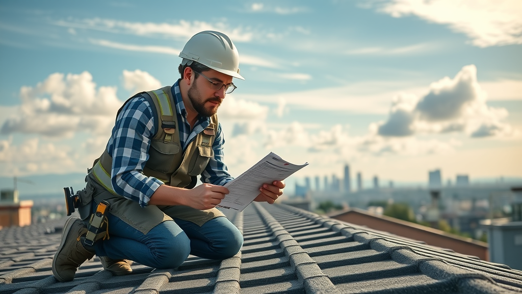 roofing contractor performing detailed roof inspection checklist