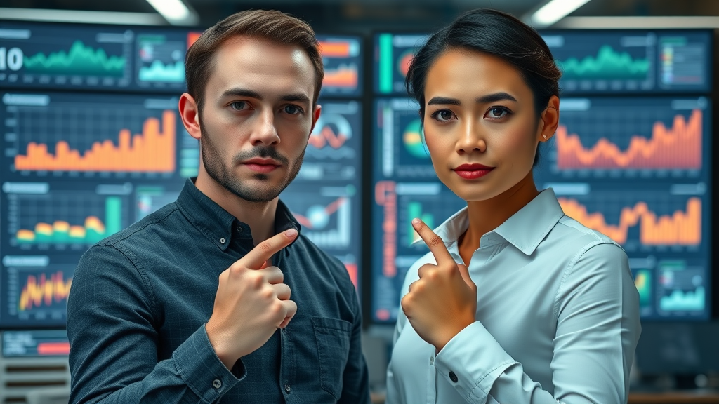 Side-by-side comparison of manual data analysis and AI-powered analytics dashboards, highlighting efficiency and data visualization differences.