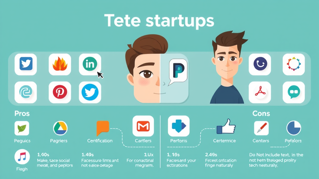 infographic showing pros and cons of popular social media platforms for small tech firms