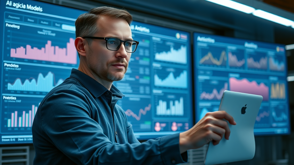 ai analytics dashboard for sales team and customer engagement, ai technology, sales data visualization, predictive analytics, detailed SaaS interface, cool blue color scheme
