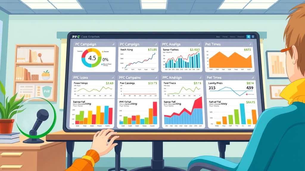 PPC advertising Seattle campaign analytics dashboard with heatmaps and graphs