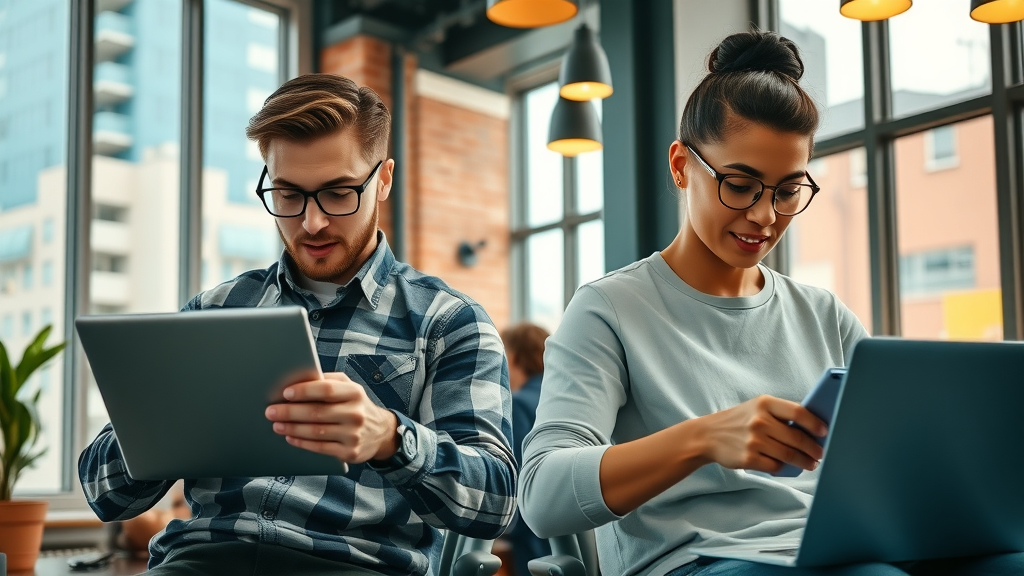 digital marketers demonstrating on-page and off-page SEO optimizations