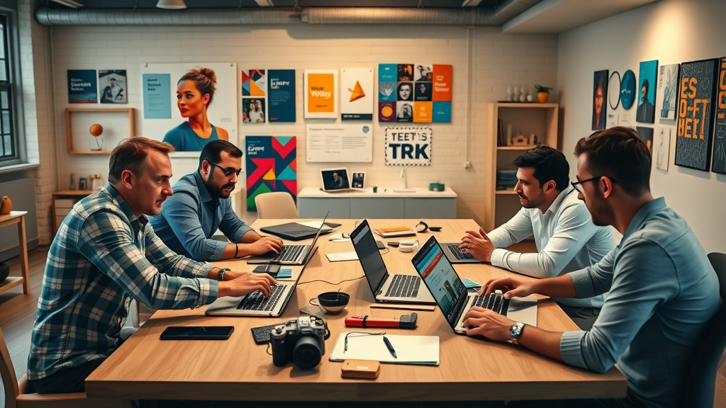 Local SEO digital marketing idea for small tech business in NY - Technician updating Google My Business profile in cozy NY tech store