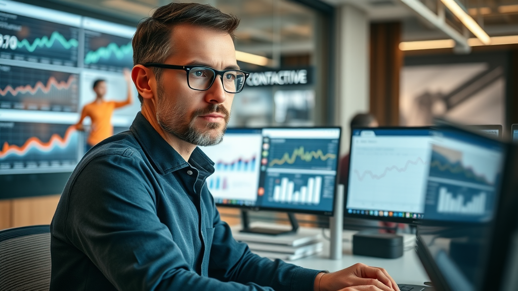 expert reviewing real-time social media analytics for data-driven sales optimization