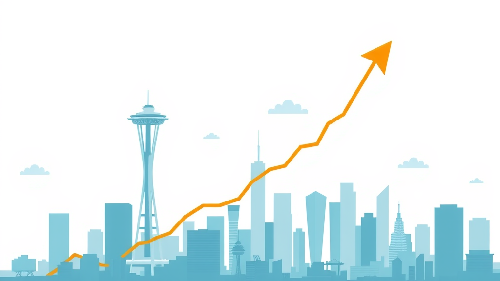 Infographic chart showing Seattle digital marketing spend growth, digital strategy Seattle upward graph