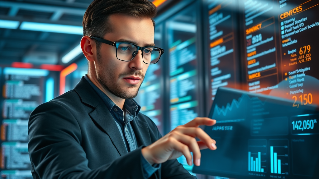 seo how? tech-savvy professional reviewing website code and technical SEO audit in digital server room