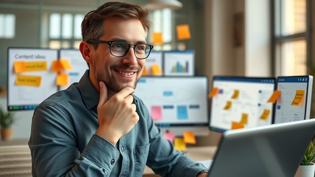 seo how? content strategist aligning content ideas to search intent on digital planner
