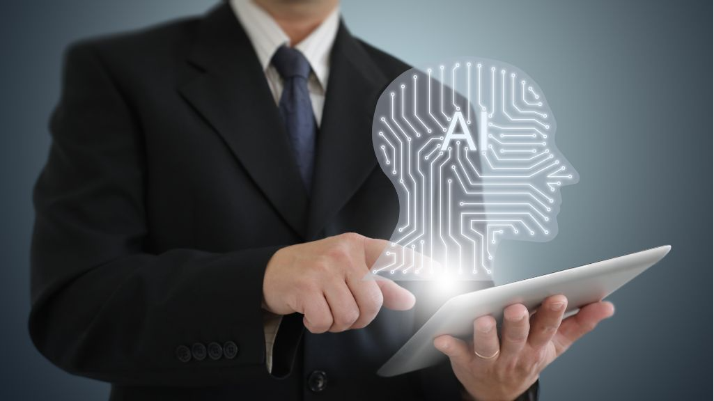 Business professional comparing traditional marketing charts to AI-powered marketing dashboards, visualizing the evolution of ai marketing agencies