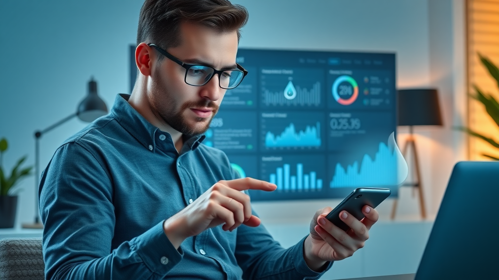 Smart home dashboard with water leak alert and smart device integration