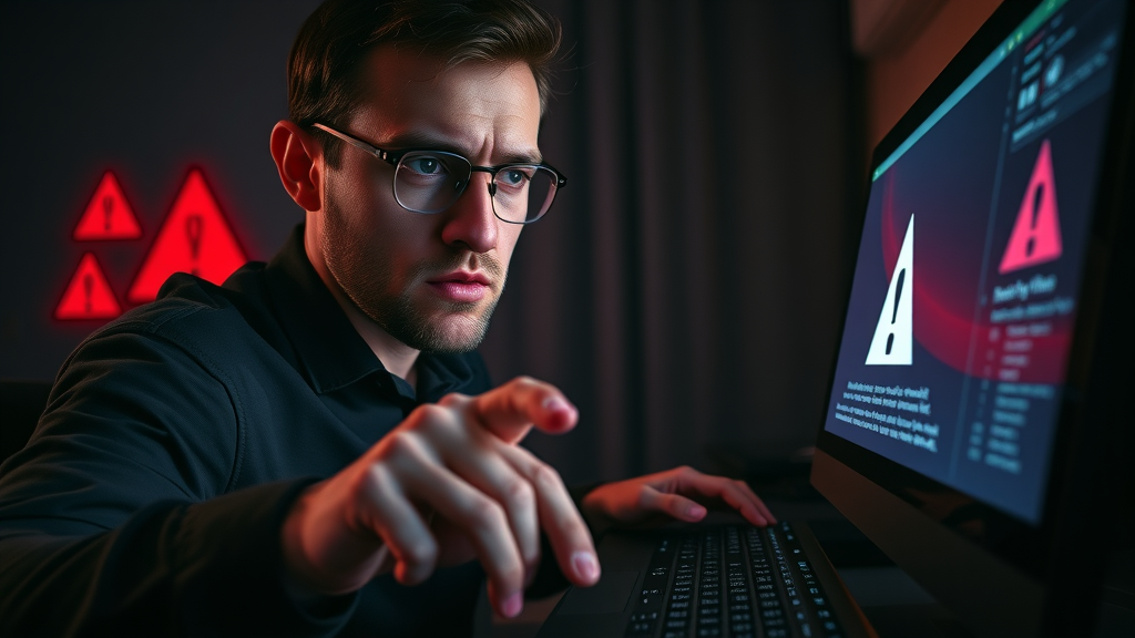 individual catching phishing warning signs on a suspicious crypto website - protecting digital assets